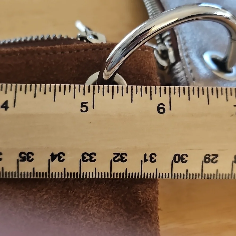Brown Leather and‎ Suede Zippered Pouchees. Conected With Key Ring.